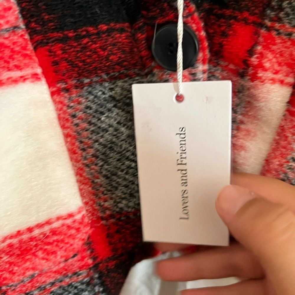 NWT lovers + friends red plaid cropped‎ jacket small - Picture 5 of 8